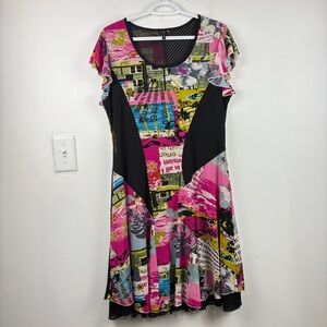Colorful Graphic Print Mini Dress